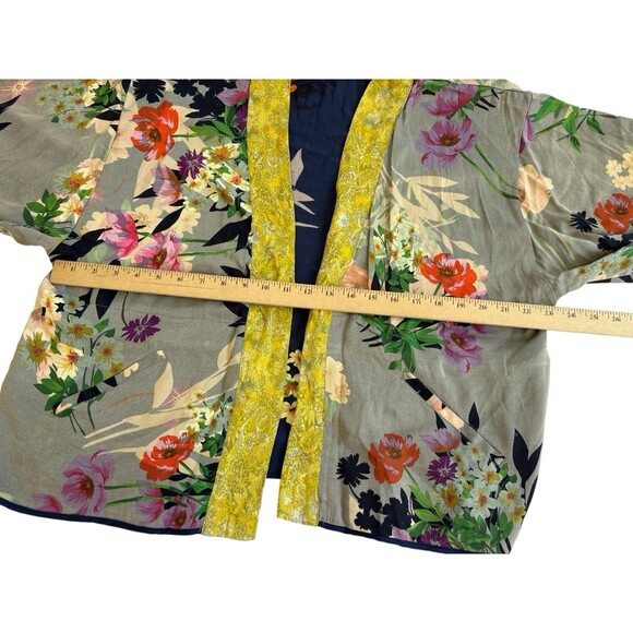 JOHNNY WAS Kimono Rare Reversible Size Small Rayon Viscose Pockets - Picture 7 of 15
